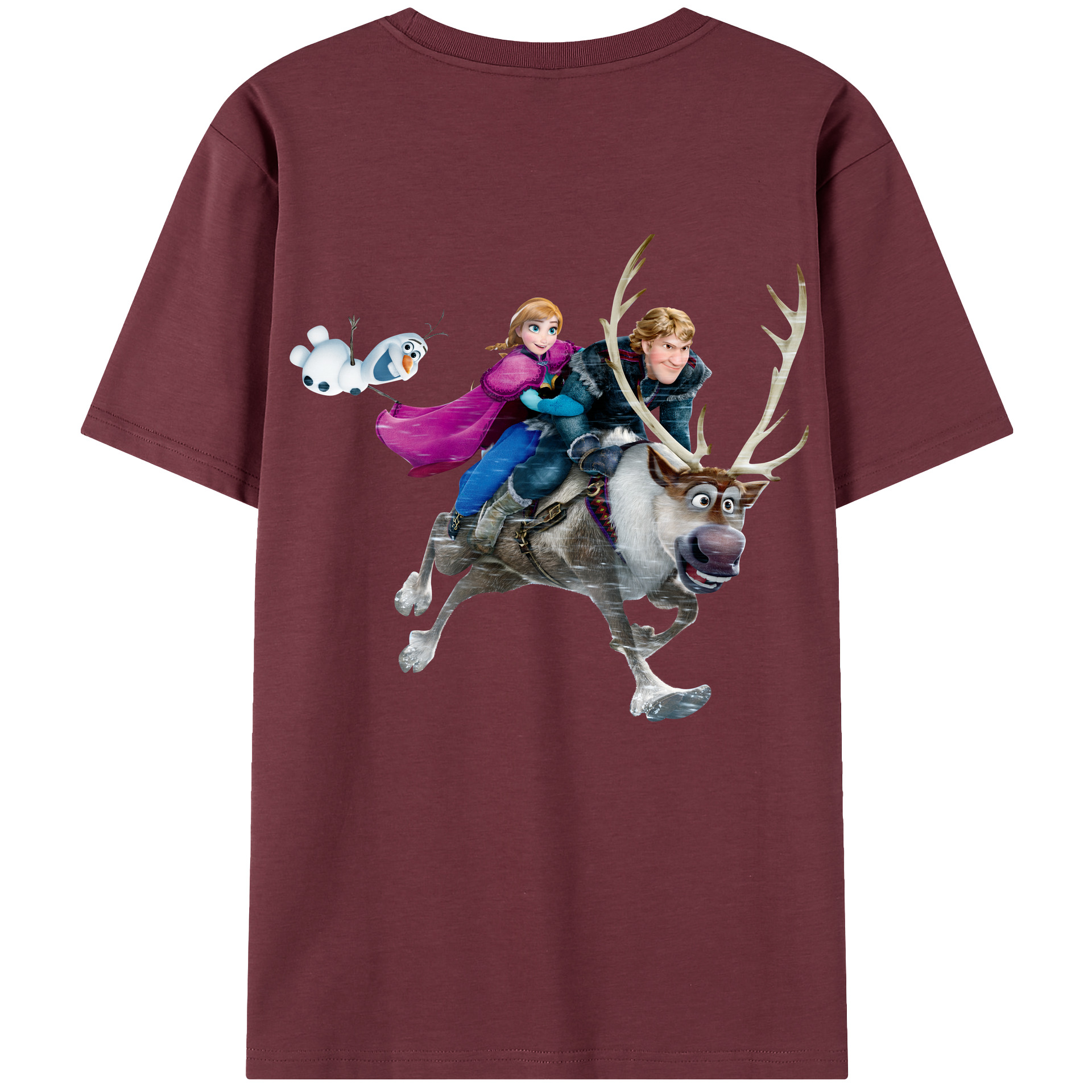 （画像用） アナと雪の女王 アンナ エルサ Frozen Anna Elsa 綿100％半袖Tシャツ（背面プリント）